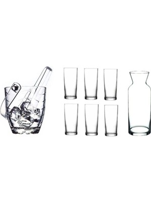 Rafta Pasabahce Paşabahçe Rakı Bardak ve 9 Parça Rakı Bardağı ve Buz Kovası Seti