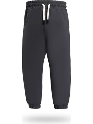 Rafta Seftex Erkek/kız Çocuk Cepli Jogger Eşofman Altı Paçası Lastikli Füme 3-4 Yaş