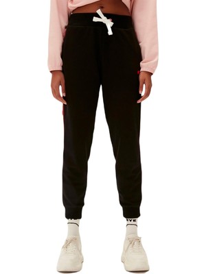 Rafta Trainer Sweatpants Siyah Logo Baskılı Kadın Eşofman Altı Xl