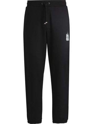Rafta Hugo Erkek Dilbero Pamuklu Polar Eşofman Altları Duman Efektli Logo, BLACK001, Xl