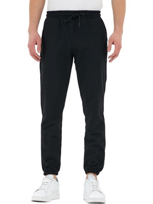 Rafta By Comeor Erkek Eşofman Altı Etiketli Arka ve Yan Cepli Regular Fit Lastik Paça CMREO56 Siyah M