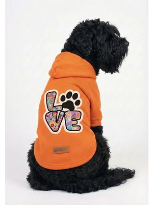 Rafta Mpz Pets Kedi ve Köpek Kıyafeti Hoodie Love, M, Orange-Hoodie-Love, Turuncu