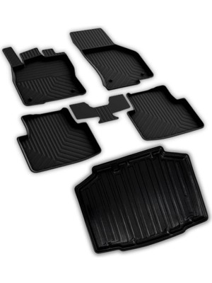 Rafta Ferrous Autoaccessories Skoda Kamiq ile Uyumlu 4d Paspas ve 3D Bagaj Havuzu 2020 ve Üstü