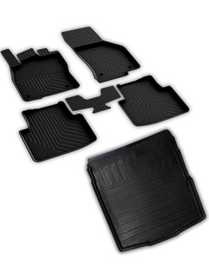 Rafta Ferrous Autoaccessories Volkswagen Passat B8.5 ile Uyumlu 4d Paspas ve 3D Bagaj Havuzu 2019 ve Üstü