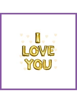 Bezos I Love You Folyo Balon Altın Renk 35 cm Bzoshb