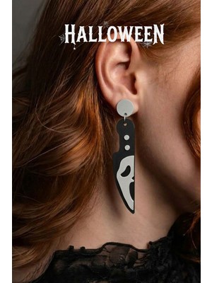 Happiears Halloween Cadılar Bayramı Scream Ghostface Çığlık Bıçak Küpe