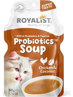 Rafta Royalist Probiotics Soup Tavuk ve Hindistancevizi Kedi Çorbası 50 gr X4 Adet