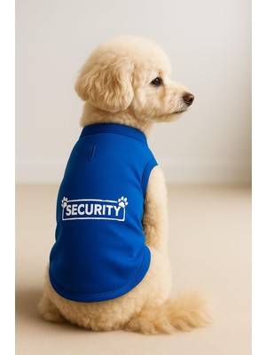 Rafta Mpz Pets Kedi ve Köpek Kıyafeti Saks Security Atlet, S, Saxblue-Security-Basicshirt, Mavi