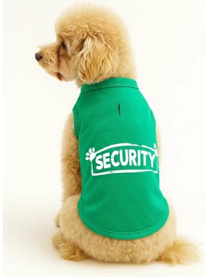 Rafta Mpz Pets Kedi ve Köpek Kıyafeti Security Atlet, L, Green-Security-Basicshirt, Yeşil