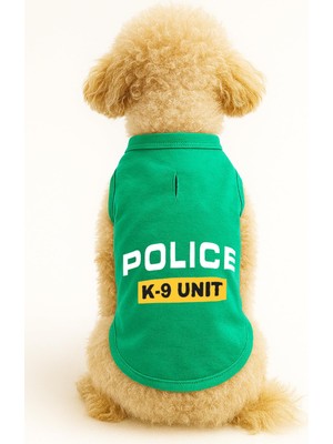 Rafta Mpz Pets Kedi ve Köpek Kıyafeti Police K-9 Unit Atlet, Xs, Green-Policek9-Basicshirt, Yeşil