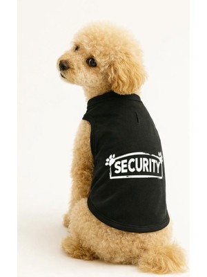 Rafta Mpz Pets Kedi ve Köpek Kıyafeti Security Atlet, S, Black-Security-Basicshirt, Siyah