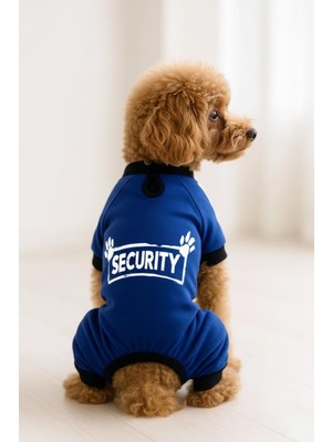 Rafta Mpz Pets Kedi ve Köpek Kıyafeti Saks 4 Bacak Tulum Security, S, Saxblue-Security-Jumpsuit, Mavi