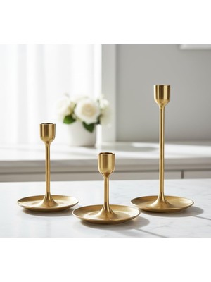 Rafta Ikea Fulltalıg Şamdan, Üçlü, Bronz, Metalik
