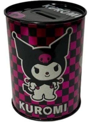 Rafta Kuromi Metal Kumbara, Küçük, Siyah-Pembe