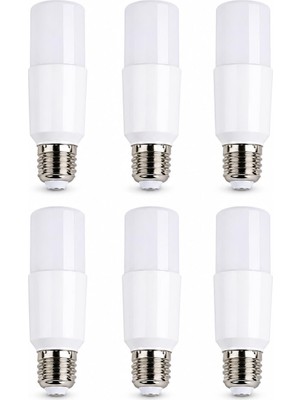 Rafta 6’lı Set Cata CT-4091 8W E27 LED Ampul 780 Lümen 6400K Beyaz Işık Ince Uzun Silindir Tip 320° Geniş Açılı Lamba