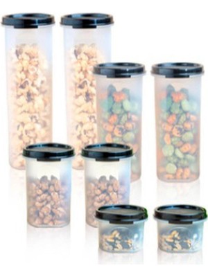 Rafta Tupperware Oval Yuvarlak Siyah 8 Li Set Esc