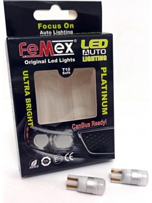 Rafta Femex T10 Ampul 1smd 3030 Chipset Mini Beyaz LED Aktif Canbus