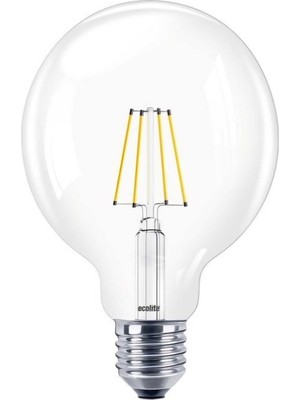 Rafta Edison G95 Rustik LED Ampül, Şeffaf Camlı, Sarı Işık, E27 Duy