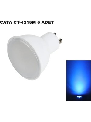 Rafta Cata 5 Adet 7W LED Ampul (Gu-10) (Mavi)