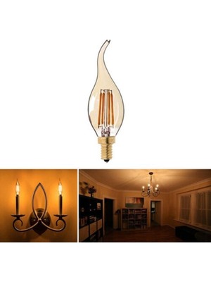 Rafta Cata 4W Rustik Kıvrık Dekoratif LED Ampul 2700K Amber CT-4281