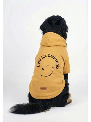Rafta Mpz Pets Kedi ve Köpek Kıyafeti Hoodie Beni Siz Delirttiniz, S, Yellow-Hoodie-Beni-Siz-Delirttiniz, Sarı
