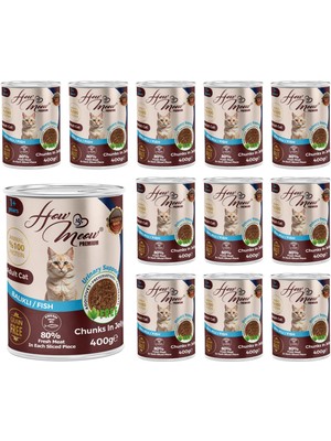 Rafta How Meow Yetişkin Kedi Balıklı ve Jöleli Konserve Mama 400 gr x 12 Adet