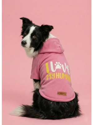 Rafta Mpz Pets Kedi ve Köpek Kıyafeti Pembe Hoodie I Love Human, S, Pink-Hoodie-I-Love-Human, Mavi