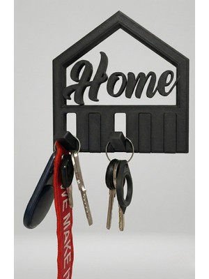 Rafta Home Yazılı Dekoratif Anahtarlık Askısı, Dekoratif Anahtarlık Askısı (Siyah)
