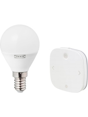 Rafta 1 Adet Styrbar Uzaktan Kumanda, Beyaz,1 Adet Tradfrı LED Ampul E14, Işık Rengi: Ayarlanabilir, Beyaz Spektrum