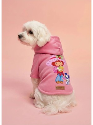 Rafta Mpz Pets Kedi ve Köpek Kıyafeti Hoodie Çilek Kız, Xl, Pink-Strawberrygirl-Hoodie, Pembe