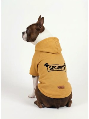 Rafta Mpz Pets Kedi ve Köpek Kıyafeti Hoodie Security, M, Yellow-Hoodie-Security, Sarı