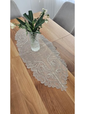 Rafta Zesa Home Güpürlü Tül Desenli Renk Renk Runner Cappucino 40 x 110