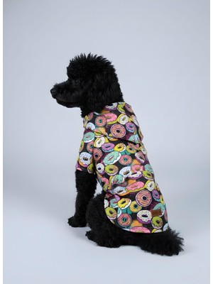Rafta Mpz Pets Kedi ve Köpek Yağmurluğu Renkli Donut Baskılı Fileli, Xs, Colourful-Donut-Pattern-Mesh-Raincoat, Mavi