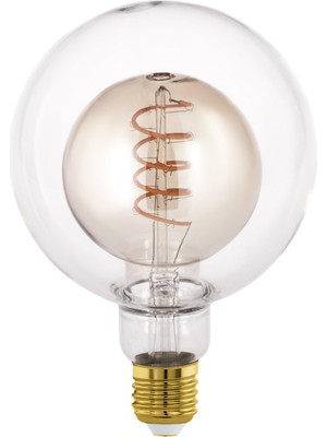 Rafta Eglo 110258 E27-LED-G125 Ampul 1X4W Amber, Şeffaf 2000K 200 Lümen Dim Edilebilir