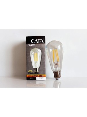Rafta Cata CT-4353 8 Watt Rustik LED Ampul Uzun Flmanet 3200K Günışığı