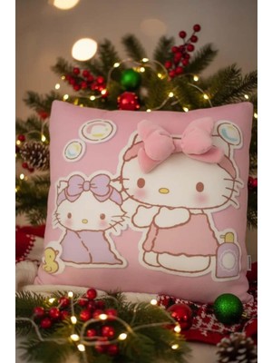 Rafta Mınıso Lisanslı Hello Kitty 3D Baskı Kare Yastık, 2022044410100