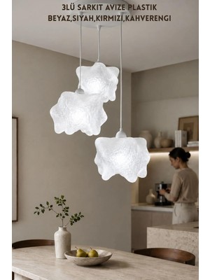 Rafta Sarkıt Avize, 3lü, Pla, Salon,