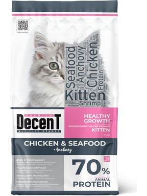 Rafta Decent Premium Tavuklu ve Balıklı Yavru Kedi Maması 15 kg