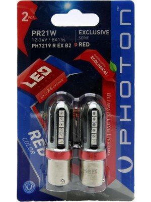 Rafta Photon P21W Tek Duy LED Red (Kırmızı) Exclusive Serisi PH7219 R Ex