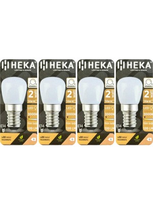 Rafta Heka 2W (14W) 3000K E14 Dim Edilebilir LED Mini Ampul, 4 Adet