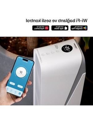 Rafta Xenon Smart Fanlı Isıtıcı 2000W Akıllı Isıtıcı Wi-Fi Mobil Kontrollü Kule Tipi Ptc Seramik Çocuk Kilidi ve Devrilme Korumalı Salınımlı X7440