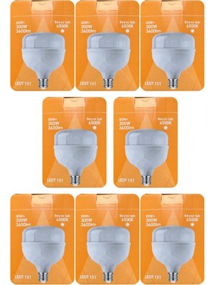 Rafta Osaka 50W (300W) Beyaz Işık E27 Duylu LED Torch Ampul, 8 Adet