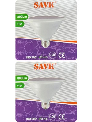 Rafta Avarson Şavk 11W 6500K Beyaz Işık PAR30 E27 LED Spot Ampul, 2 Adet