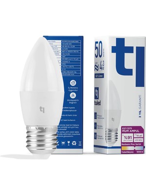 Rafta Redeem Plus C37S E27 Mum Ampul, Titreşimsiz, Göz Konforu, 621 Lümen, Tuled Beyazı, 5000 Kelvin