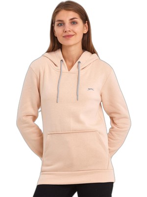 Rafta Slazenger Keshıan In Kadın Kapüşonlu Cepli Bej Sweatshırt