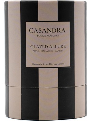 Rafta Casandra Glazed Allure Soya Mum – Elma & Tarçın & Vanilya Kokulu Dekoratif Aromaterapi Mum