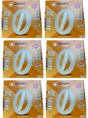 Rafta Osaka 40W E27 Duylu Simit Ampul, 6 Adet, Sarı-Günışığı-Beyaz