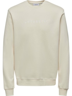 Rafta Only & Sons Erkek Sweatshirt Onsconnor Authentıc Reg Crew Neck Sweat Antique White M