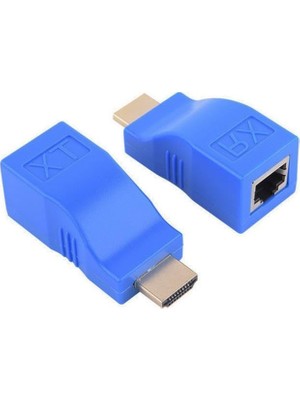Rafta Lunatic 7149 HDMI RJ45 Cat5 6 Extender 30 Metre Mesafe Uzatıcı Uzatma Aparatı Adaptör