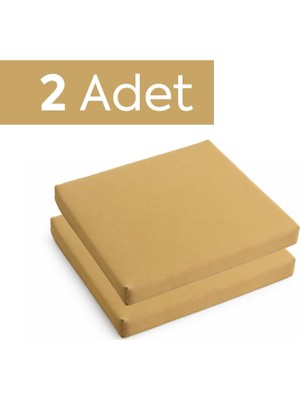 Rafta Homedius Sandalye Oturum Minderi Renkli 40X40X4 Bağcıklı Çıkarılabilir Kılıflı Çökme Yapmaz Bej 2'li